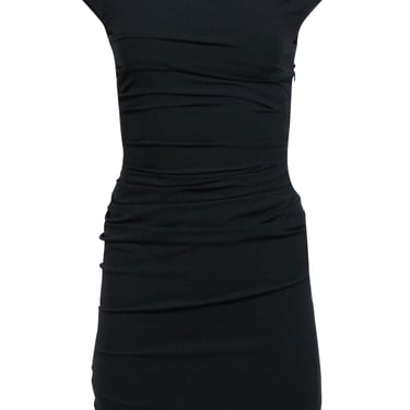 Helmut Lang - Black Ruched Mini Dress w/ Back Cutout Sz 2