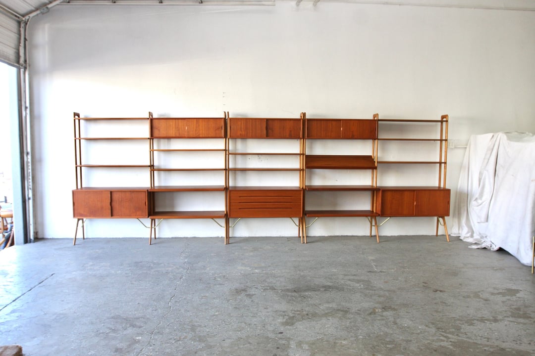 17 ft Danish Modern Kurt Ostervig Teak Wall Unit or Room