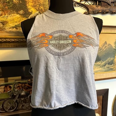 Vintage Y2K 2003 Harley Davidson Cropped and Chopped Tshirt 