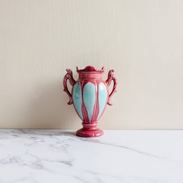 antique french majolica garniture vase