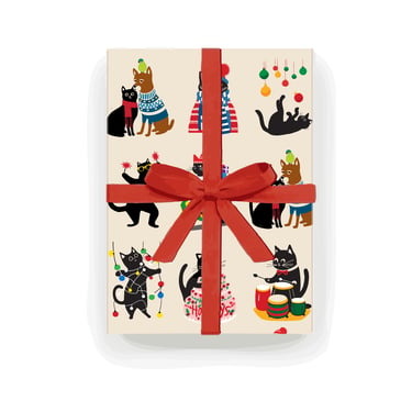 Holiday Wrapping Paper - Holiday Cats