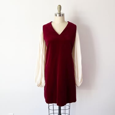 SIZE M Vintage 1960s Velvet Shift Dress Burgundy | Fox Burrow Vintage -  Nashua, NH | ATTIC