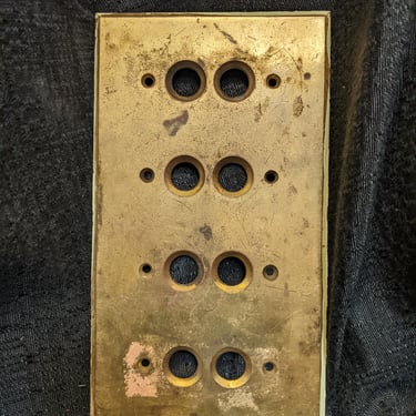 4 Bank Pressed Brass Push Button Face Plate