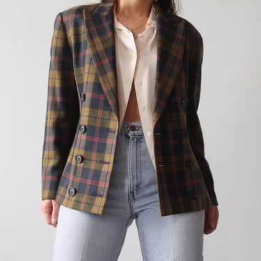 90s Plaid Wool/Cashmere Blazer