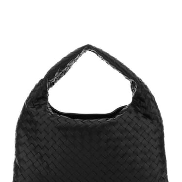 Bottega Veneta Woman Black Leather Small Hop Shoulder Bag