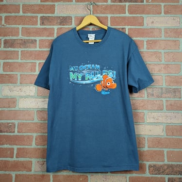 Vintage 00s Finding Nemo "My Ocean My Rules" ORIGINAL Cartoon Movie Promo - Large 