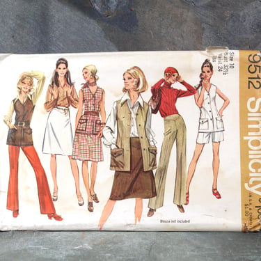 1971 Simplicity #9512 Separates Pattern | Size 10 | Complete, Cut Patterns in Original Envelope | Bixley Shop 