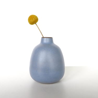 Heath Ceramics Bud Vase In Periwinkle Blue, Edith Heath Sculptural Bud Vase 