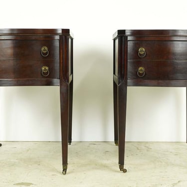 Pair of Hepplewhite Mahogany & Leather End Tables