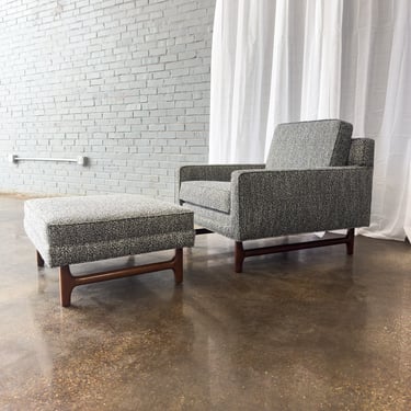 Rare Milo Baughman Lounge Chair and Ottoman