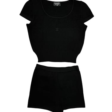 Chanel Black Logo Short Set