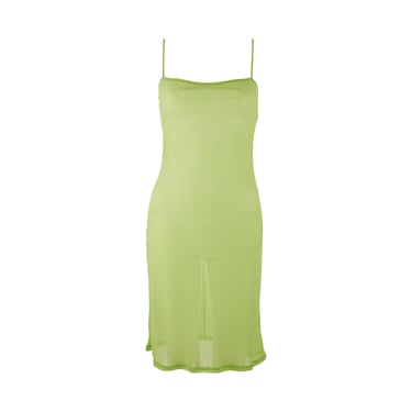 Dolce &amp; Gabbana Lime Green Sheer Dress