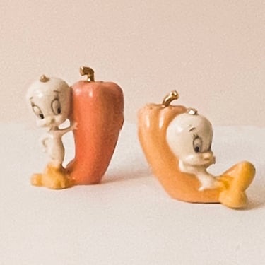 Vintage 90s Tweety Bird Chilly Pepper Salt + Pepper Shakers by Lenox for Warner Brothers 