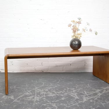 Vintage MCM Scandinavian U shape teak wood long coffee / bed foot table | Free delivery only in NYC and Hudson Valley areas 