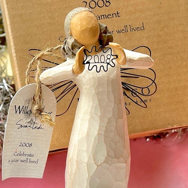 VINTAGE: Willow Angel Ornament with Box - Celebrating a Year Well Lived - Demdaco - Susan Lordi 