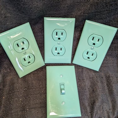 Set of 4 Celadon Green Plate Covers