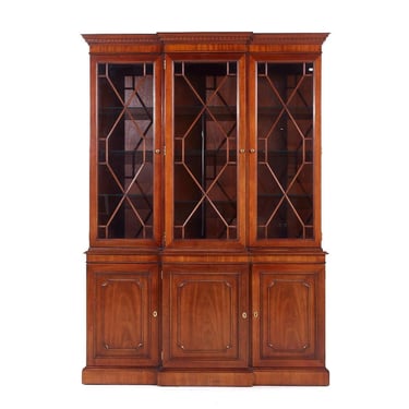 Kindel Furniture Georgian Mahogany Breakfront China Cabinet - mcm 