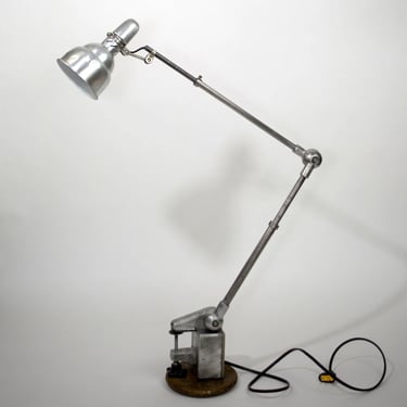 FRENCH INDUSTRIAL MODERNIST  TASK LAMP LUMINA LARGE METAL REFLECTOR
