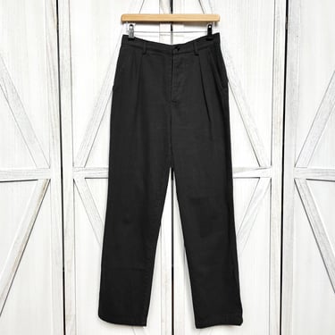 Black Herringbone French Work Pants - Straight Leg Trousers - Relaxed & Soft Worn In Cotton - Various Sizes 