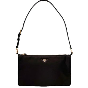 Prada Brown Nylon/Leather Shoulder Bag