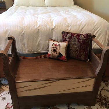 Walnut and Ambrosia Maple Storage Bench 