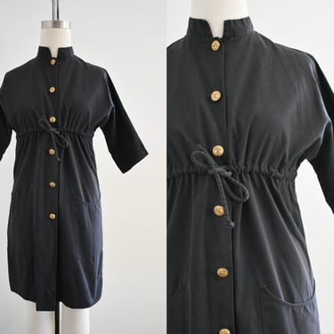 1960s Cole of California Black Cotton Mini Dress 