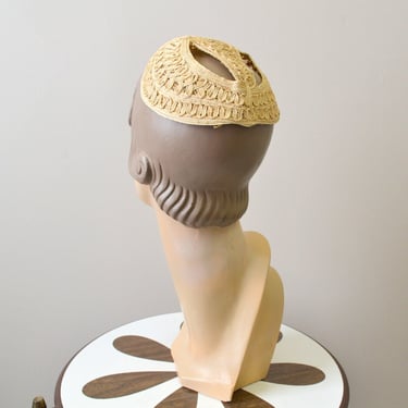 1930s Cream Straw Juliet Cap 