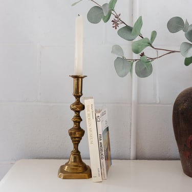 pair of vintage French brass candlesticks