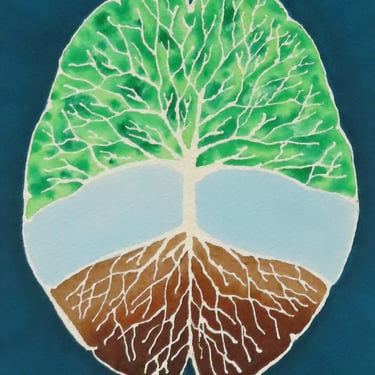Deep Root and Branch Brain -  original watercolor painting - neuroscience art 