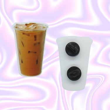 Iced Coffee Pin Ice Latte Cold Brew Brooch 