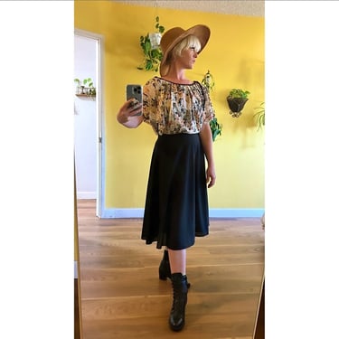 Floral midi skirt 1970 best sale