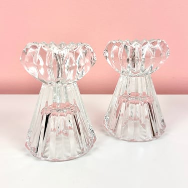 Pair of Crystal Candlestick Holders by Mikasa 