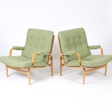 Pair of Vintage Bruno Mathsson Ingrid Lounge Chairs. 1970s Swedish Modern. MCM 