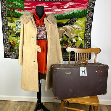 Vintage 1960s Penny Lane Style Suede and Fur Coat 