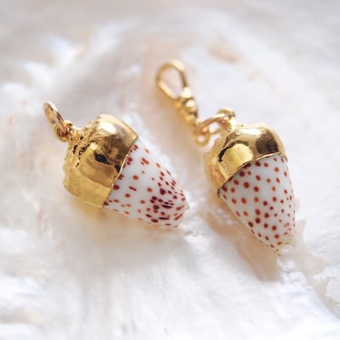 Gold Plated Cone Shell Charm, Add a Gold Charm for Necklace, Add a Bracelet Charm 