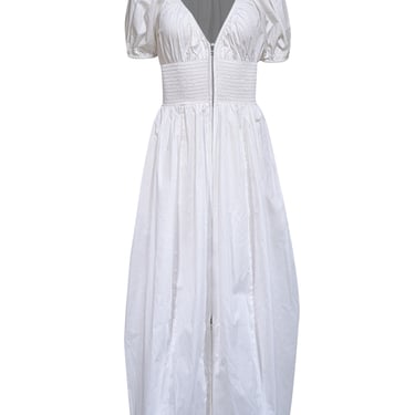 La Ligne - Ivory Smocked Waist Zipper Front Dress Sz XS