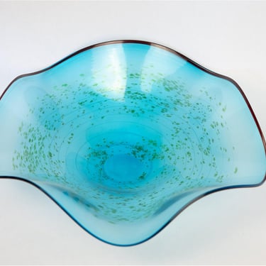 Large Hand Blown Glass Bowl
