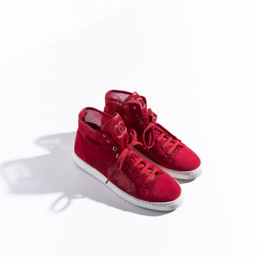 CHANEL Red High Top Sneakers (Sz. 41)