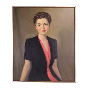 Vintage 1940’s Finely Rendered Portrait of Woman by John Doctoroff 