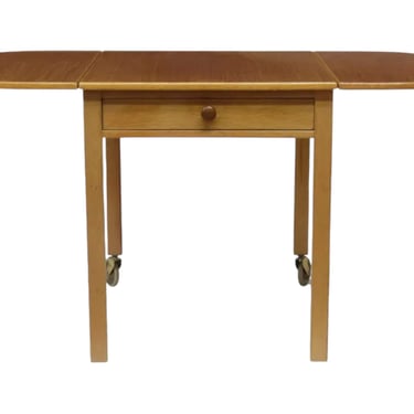 FREE SHIPPING - Swedish Mid Century Modern "Trissan” Model Drop-Leaf Side Table with Drawer 