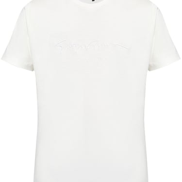 Giorgio Armani Men Pure Cotton Interlock Signature Logo T-Shirt