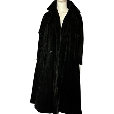 1950s Lord & Taylor Black Velvet Opera Coat 