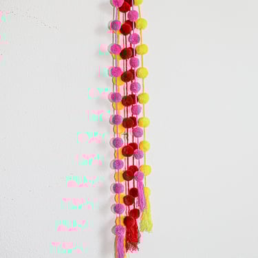 Mexican Colorful PomPoms Decorative Garland Home Decor Party Strand Boho Hanging Art Wall Decor Folk Art Theme Festive Holiday Art 