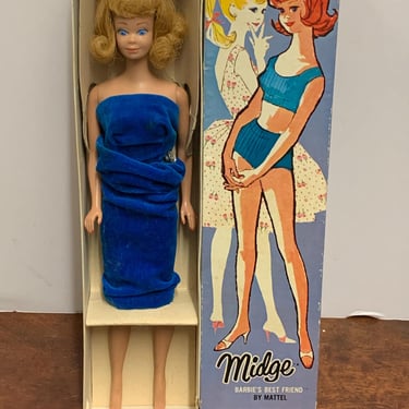 Vintage 1960s Midge Barbie Doll in Box 