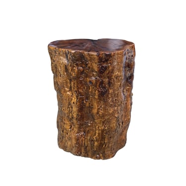 Raw Wood Rough Grain Finish Irregular Shape Short Stool Table cs7537E 