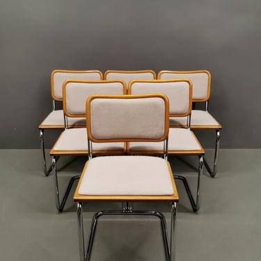 1 of 6 Marcel Breuer Cesca Chair, Vintage Chair, 1970's, In Textiles, Dining Chairs, Vintage Furniture, Bauhaus Style, Made in Italy 