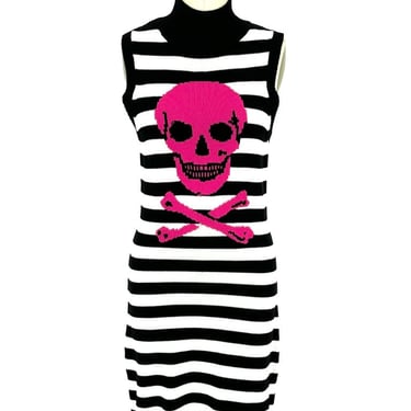 Betsey Johnson Skull Intarsia Striped Dress*