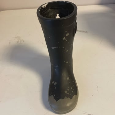 Black Resin Rain Boot Vase/Planter