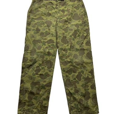 Vintage 1960s/1970s Frogskin Camo Trousers / Pants ~ 37 Waist ~ Hunting / Work Wear / Military ~ Camouflage ~ Kamo 