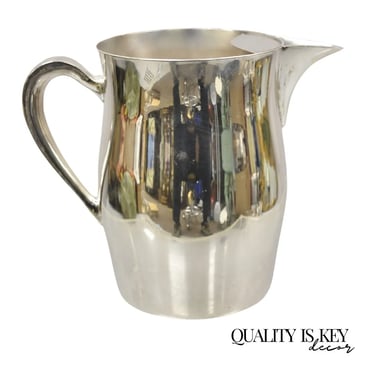 Vintage Academy Silver on Copper Modernist Bulbous Water Pitcher